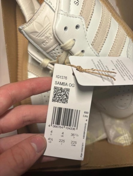 adidas samba OG core white en cuir