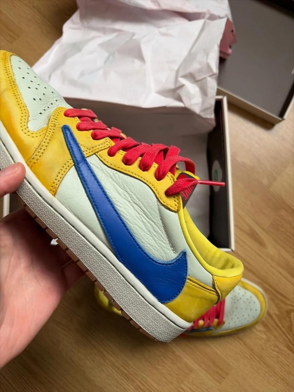 Nike air jordan 1 low travis scott canary 2