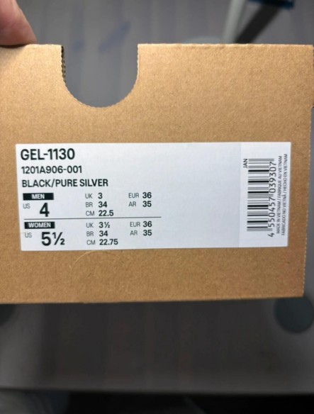 Asics 1130 black pure silver