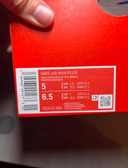 Nike Air Max plus reverse grappe taille 37,5