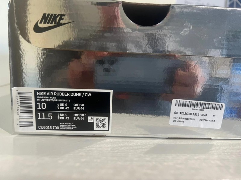 Nike Dunk Low X Off-White Rubber University Gold