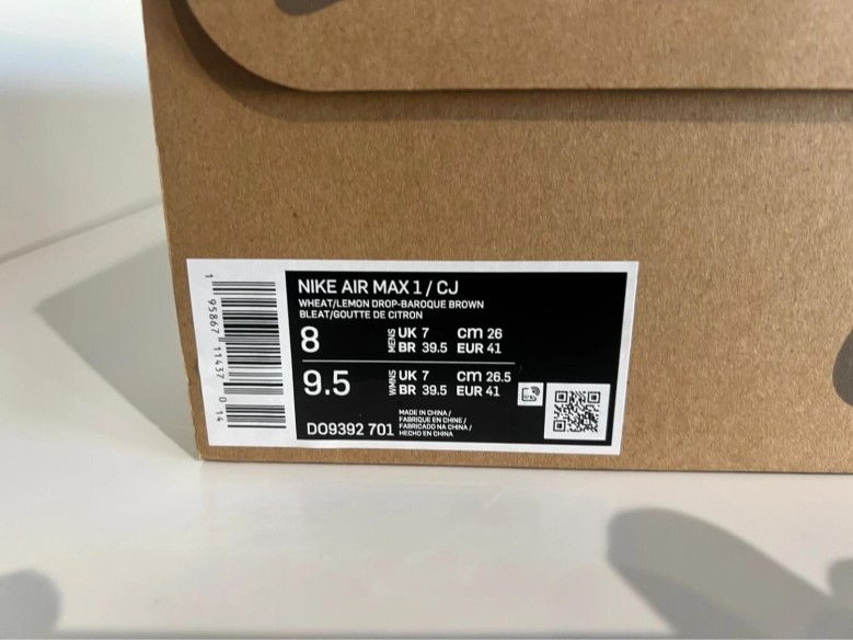 Nike air max 1 travis scott cactus jack wheat lemon drop