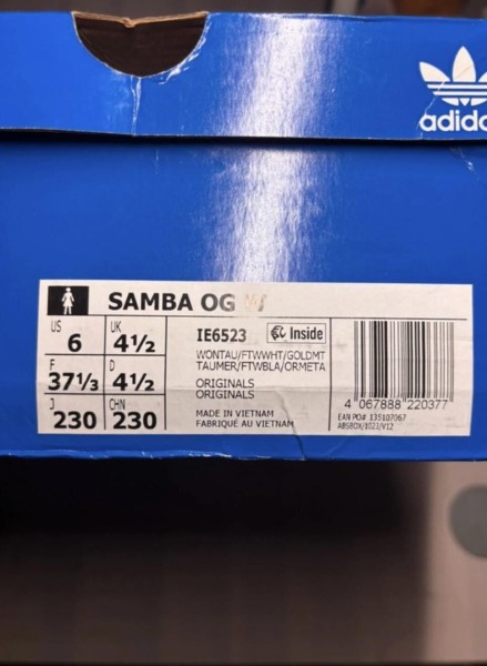 adidas samba og wonder beige taupe taille 37 1/3