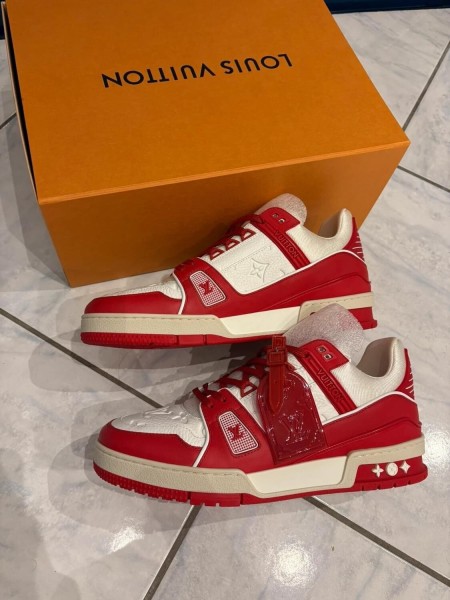 Louis Vuitton LV trainer product red rouge blanc taille 7 42-42,5