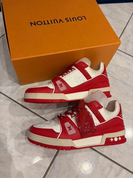 Louis Vuitton LV trainer product red rouge blanc taille 7 42-42,5