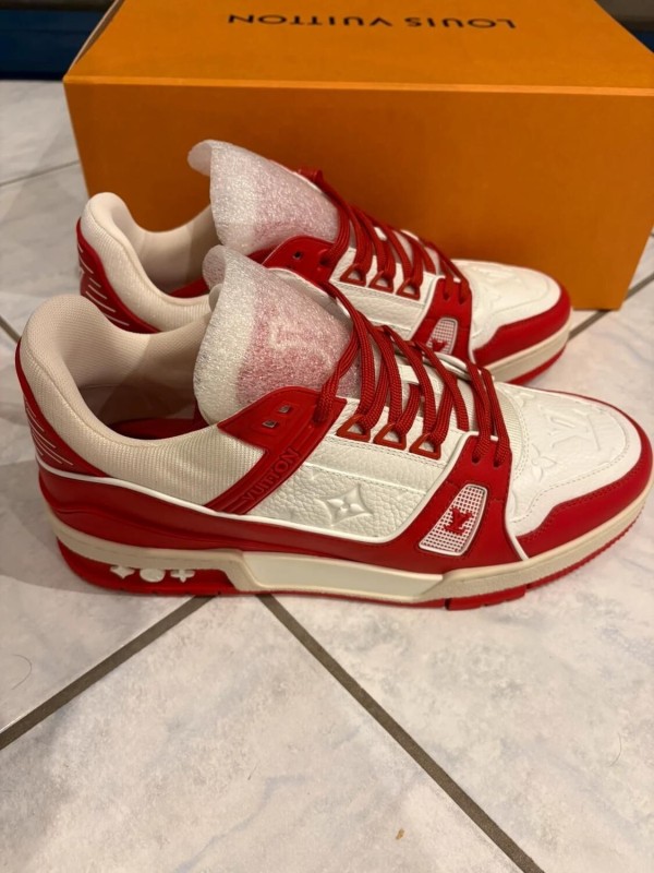Louis Vuitton LV trainer product red rouge blanc taille 7 42-42,5 2