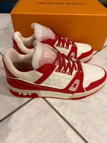 Louis Vuitton LV trainer product red rouge blanc taille 7 42-42,5