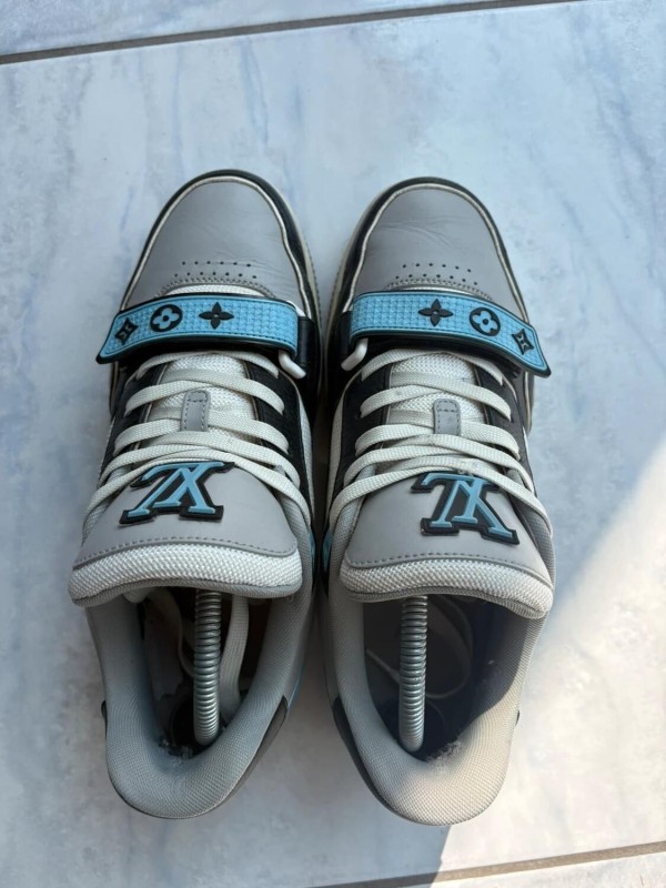 Louis Vuitton LV Trainer virgil abloh velcro gris noir bleu clair taille 6,5 41 2