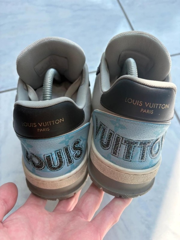 Louis Vuitton LV Trainer virgil abloh velcro gris noir bleu clair taille 6,5 41 2