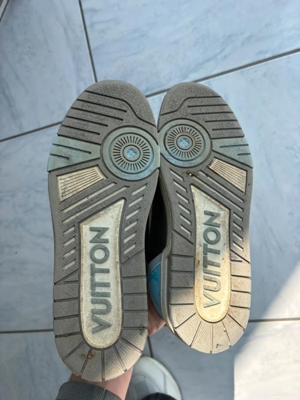 Louis Vuitton LV Trainer virgil abloh velcro gris noir bleu clair taille 6,5 41 2