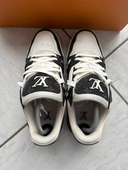 Louis vuitton lv trainer denim noir blanc taille 6 40-41