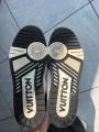 Louis vuitton lv trainer denim scratch velcro virgil abloh noir blanc taille 7 42-42,5