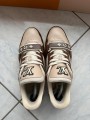 Louis vuitton lv trainer scratch velcro virgil abloh marron brown cream taille 9 44-44,5