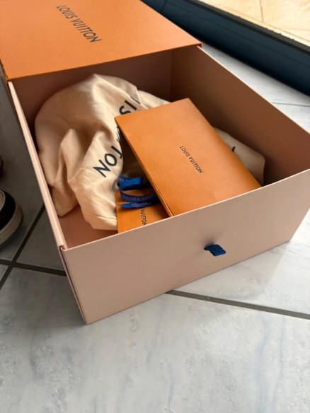 Louis vuitton lv trainer scratch velcro virgil abloh marron brown cream taille 9 44-44,5