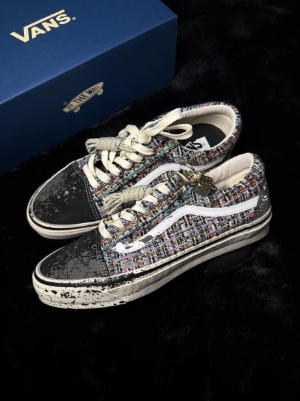 Vans old skool premium charms black grey - taille 46