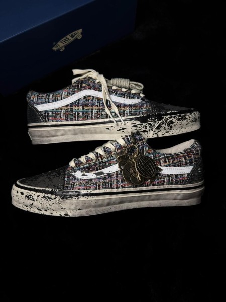 Vans old skool premium charms black grey - taille 46