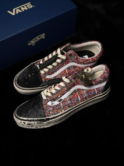 Vans old skool premium charms red black - taille 45