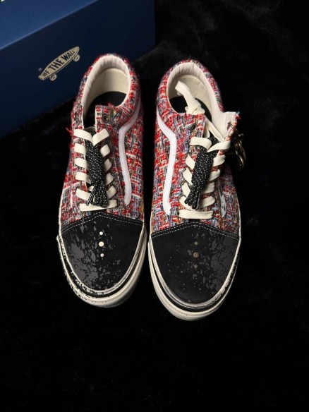 Vans old skool premium charms red black - taille 45