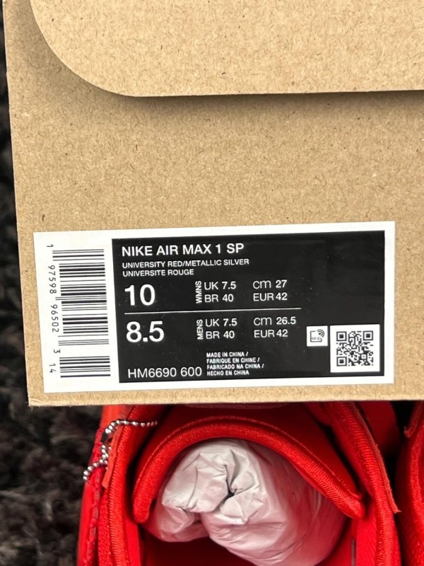 Nike air max 1 SP Jacquemus Rouge Taille 42 2