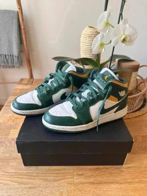 Air Jordan 1 mid sonics vert et jaune 36,5