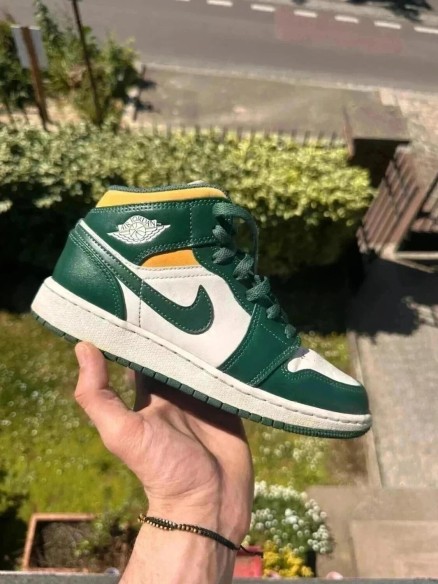 Air Jordan 1 mid sonics vert et jaune 36,5