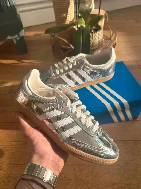 adidas samba og silver metallic cracked 39 2