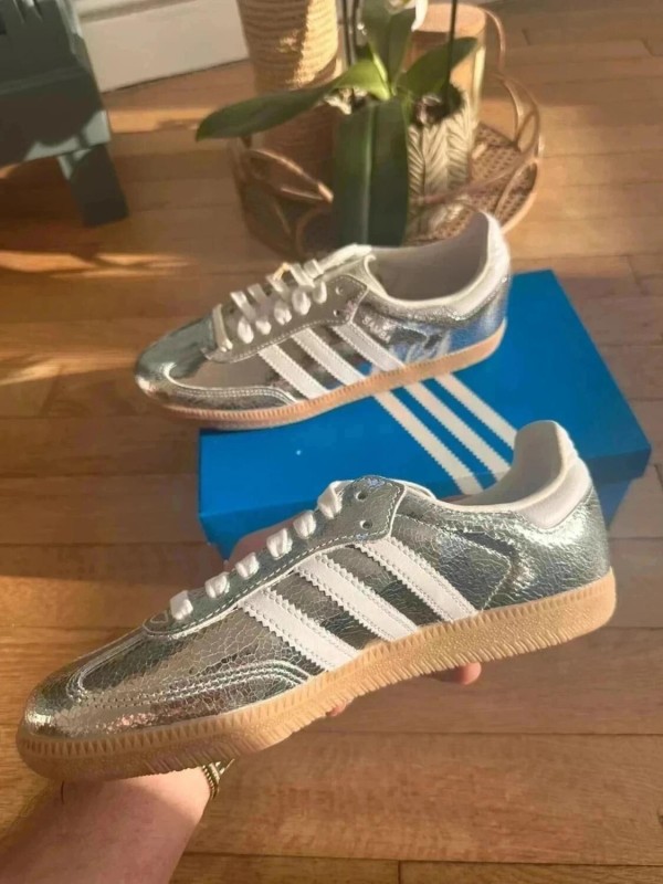 adidas samba og silver metallic cracked 39 2