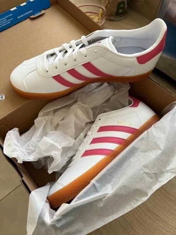 adidas gazelle white pink gum - neuf - 38 2/3