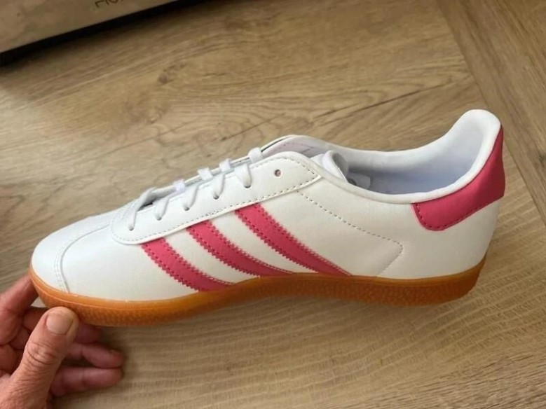 adidas gazelle white pink gum - neuf - 38 2/3