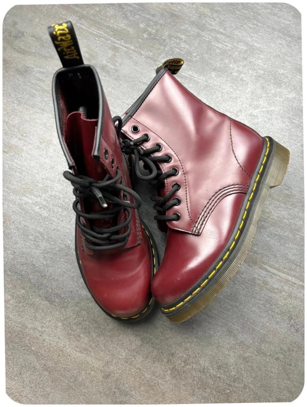 Boots Dr. Martens cuir bordeaux - taille 37