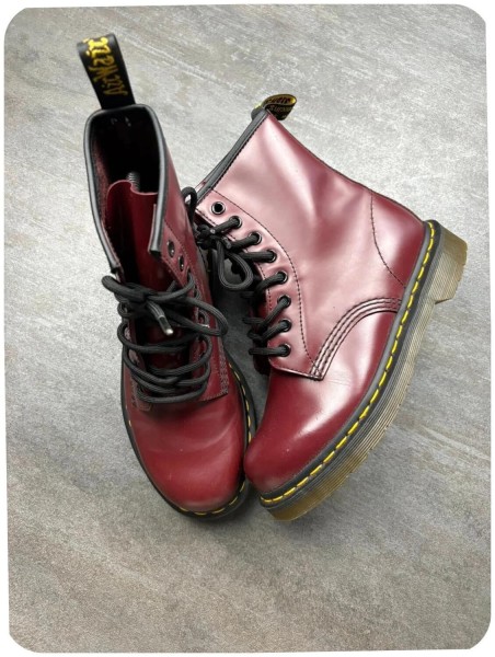 Boots Dr. Martens cuir bordeaux - taille 37