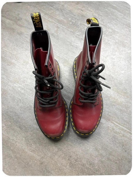 Boots Dr. Martens cuir bordeaux - taille 37