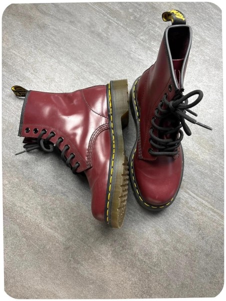 Boots Dr. Martens cuir bordeaux - taille 37
