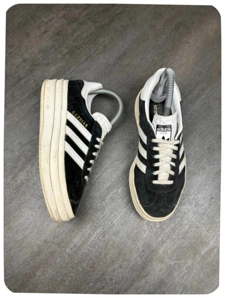 adidas gazelle bold plate-forme black white / taille 36 2/3
