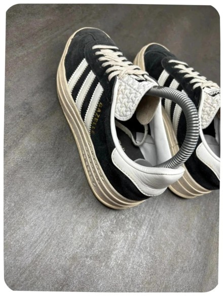 adidas gazelle bold plate-forme black white / taille 36 2/3