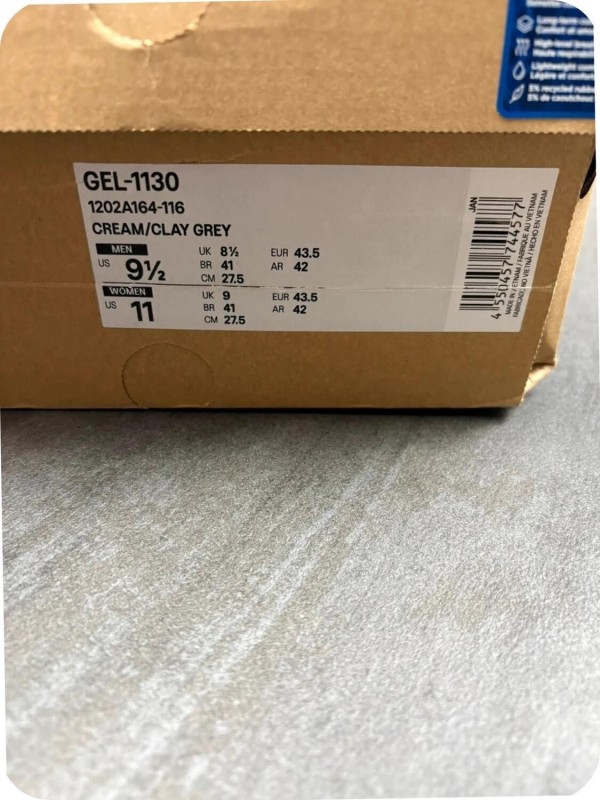 Asics gel 1130 cream / grey - taille 43,5 2