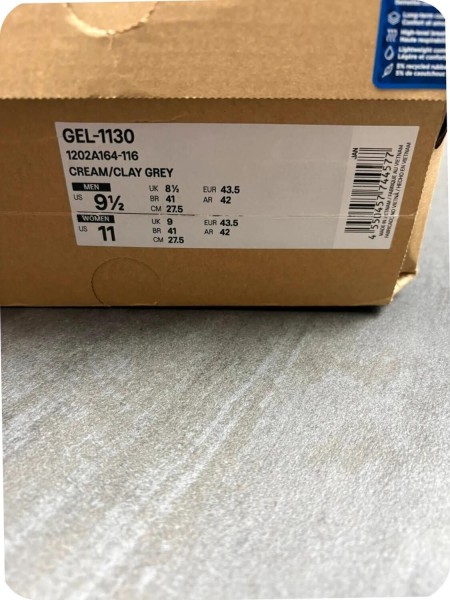 Asics gel 1130 cream / grey - taille 43,5