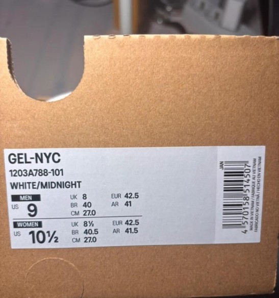 asics gel nyc beige navy taille 42,5