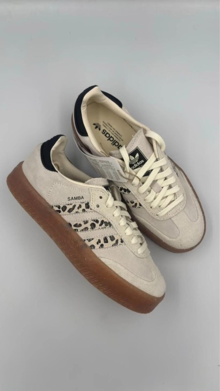Adidas samba leopard cream white black gum leopard / leopard / crème / beige leopard - 37