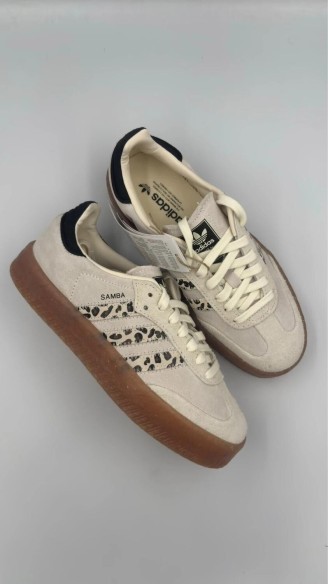Adidas samba leopard cream white black gum leopard / leopard / crème / beige leopard - 37