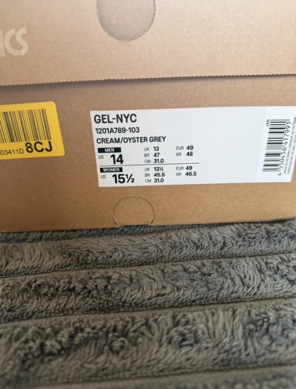 Asics gel nyc oyster grey gris beige - 49 2