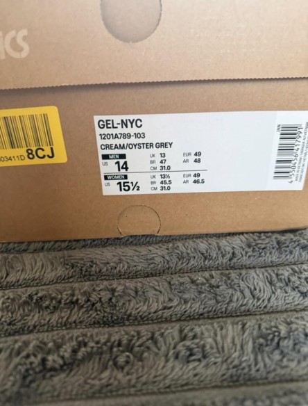 Asics gel nyc oyster grey gris beige - 49