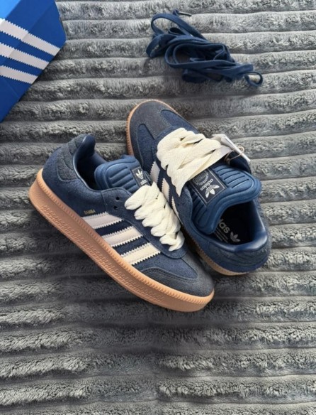 adidas samba xlg navy bleu marine beige jean - 38,5