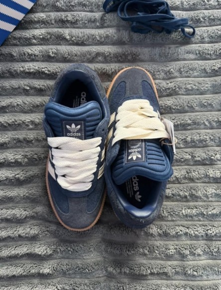adidas samba xlg navy bleu marine beige jean - 38,5