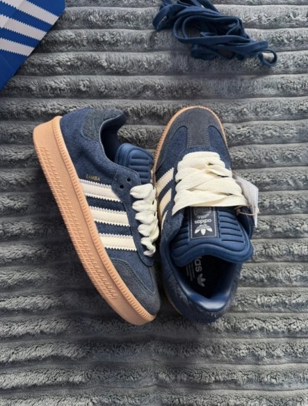 adidas samba xlg navy bleu marine beige jean - 38,5