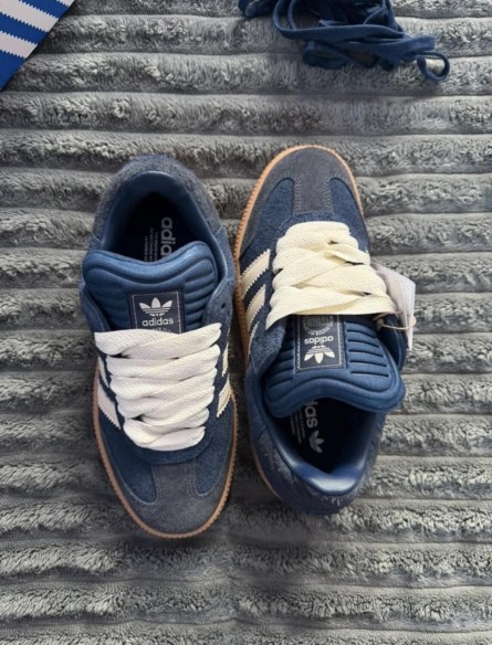 adidas samba xlg navy bleu marine beige jean - 38,5