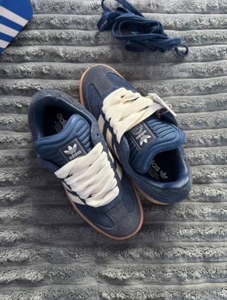 adidas samba xlg navy bleu marine beige jean - 38,5