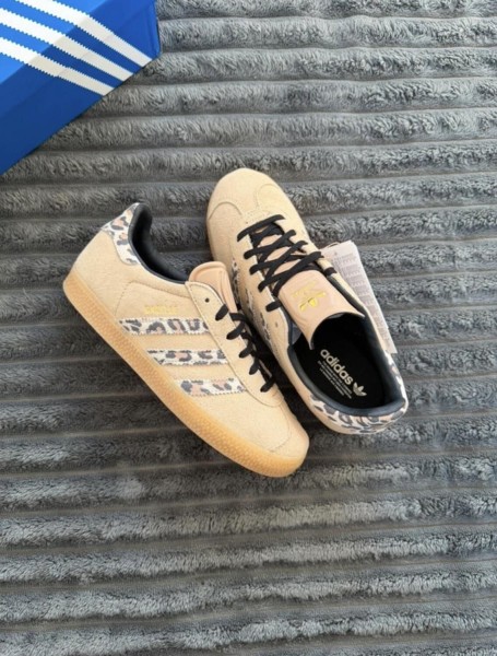 adidas gazelle beige leopard cream chalky - 37,5