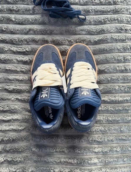 adidas samba xlg navy bleu marine beige jean - 38,5