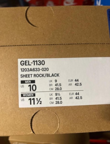 Asics 1130 sheet rock black taille 44